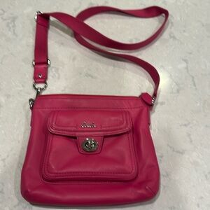 Coach leather crossbody pink